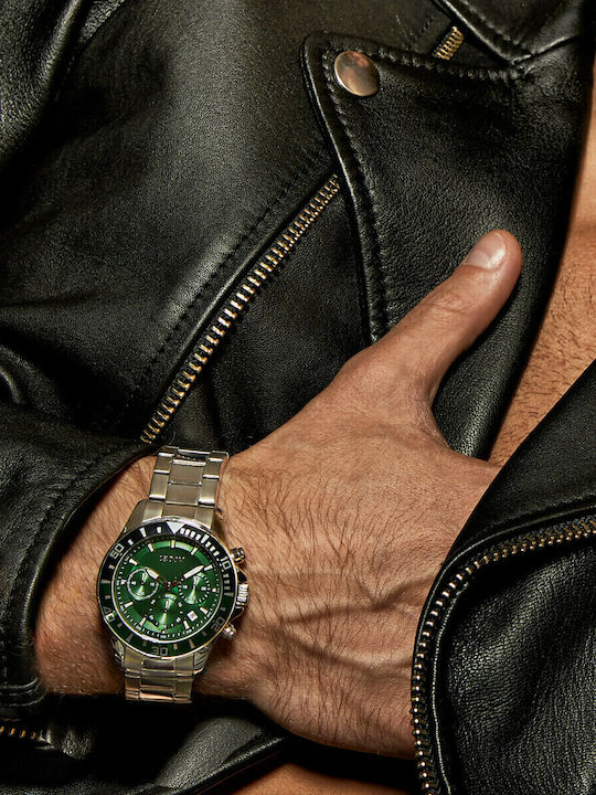 Le Dom Prime Men's Watch 40mm Chronograph Battery with Silver Metal Bracelet
