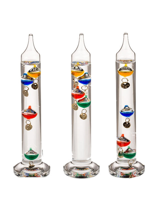 Galileo's Thermometer for Office Decoration from Glass 3.5x3.5x18cm