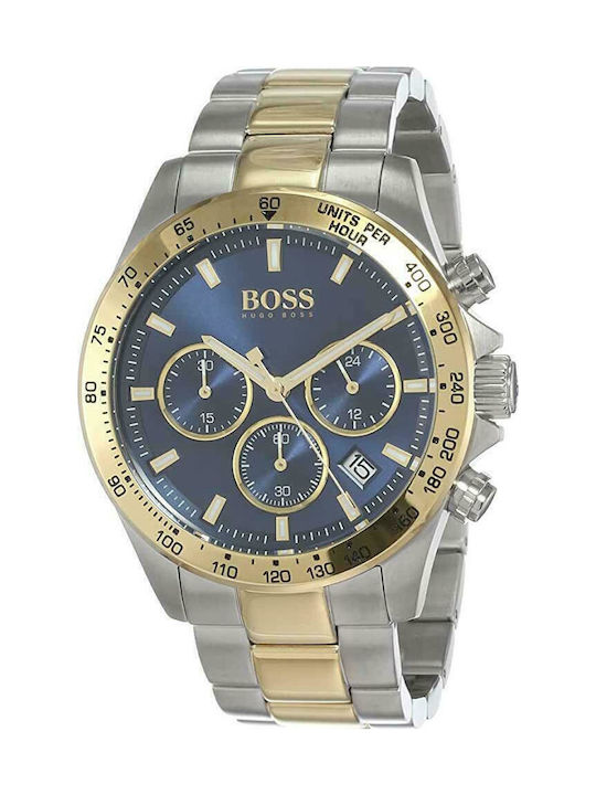 Boss Hero Sport Lux Men's Watch 44mm Chronograph Battery with Silver Metal Bracelet