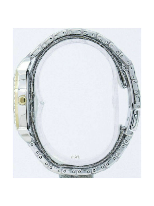Seiko Sportura Ανδρικό Ρολόι 45mm Kinetic με Ασημί Μεταλλικό Μπρασελέ