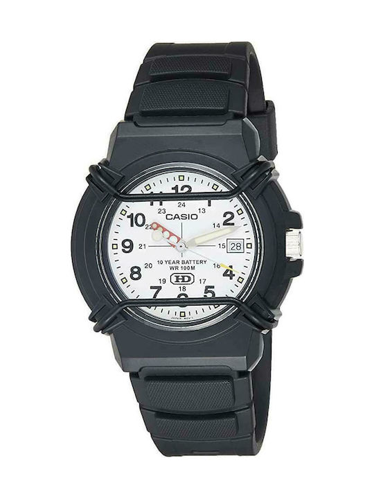 Casio Ανδρικό Ρολόι 41mm Μπαταρίας με Μαύρο Καουτσούκ Λουράκι