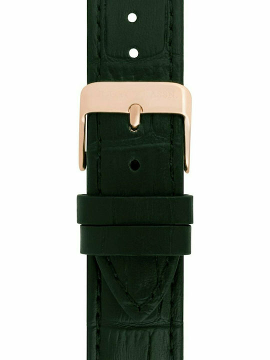 U.S. Polo Assn. Oliver Ανδρικό Ρολόι 40mm Μπαταρίας με Πράσινο Δερμάτινο Λουράκι
