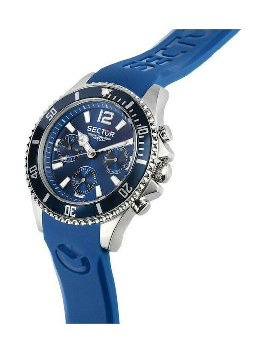 Sector 230 Men's Watch 43mm Chronograph Battery with Blue Rubber Strap