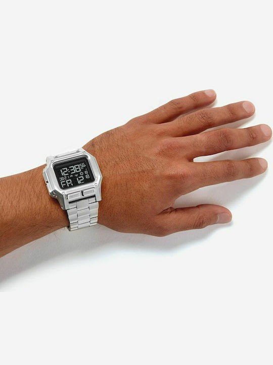 Nixon Regulus SS Дигитален Мъжки часовник 46мм На батерия Сребърен Метална гривна