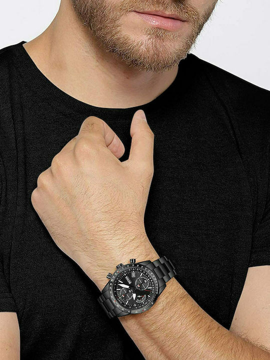 Boss Pilot Men's Watch 44mm Chronograph Battery with Black Metal Bracelet