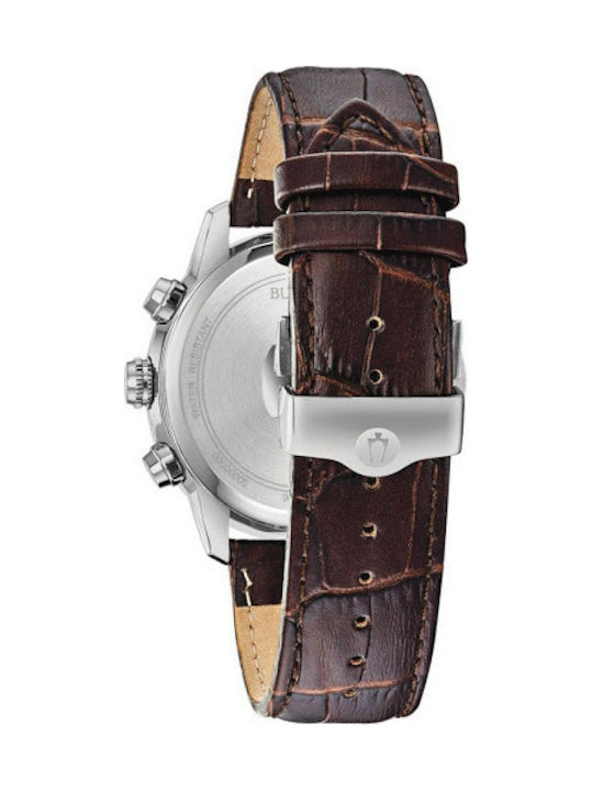 Bulova Classic Ceas Cronograf Baterie cu Maro Brățară din piele