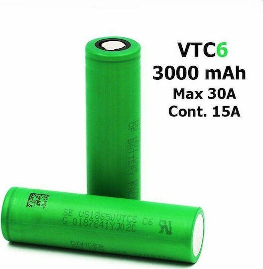 Sony Konion Επαναφορτιζόμενη Μπαταρία 18650 Li-ion 3000mAh 3.7V 1τμχ