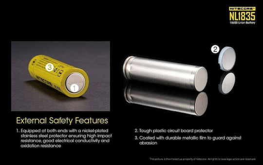 NiteCore NL1835 Презареждаща батерия 18650 Li-ion 3500mAh 3.6V 1бр