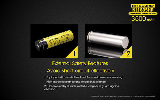 NiteCore NL1835HP Wiederaufladbare Batterie 18650 Li-Ion 3500mAh 3.6V 1Stück
