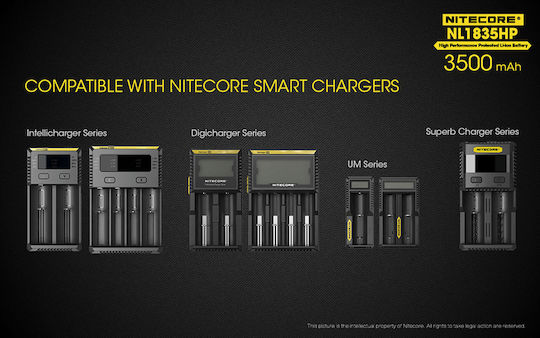 NiteCore NL1835HP Wiederaufladbare Batterie 18650 Li-Ion 3500mAh 3.6V 1Stück