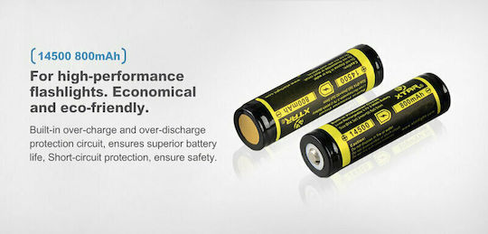 XTAR Επαναφορτιζόμενη Μπαταρία 14500 Li-Mn 800mAh 3.7V 1τμχ