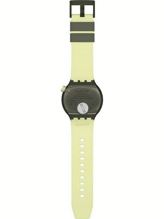 Swatch Big Bold Ανδρικό Ρολόι 47mm Μπαταρίας με Πορτοκαλί Καουτσούκ Λουράκι