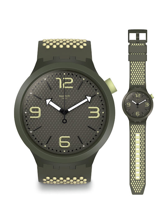 Swatch Big Bold Ανδρικό Ρολόι 47mm Μπαταρίας με Πορτοκαλί Καουτσούκ Λουράκι