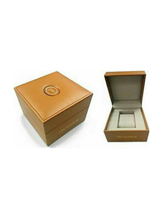 Trussardi T-Logo Herrenuhr 45mm Batterie mit Silbernem rostfreiem Stahlarmband