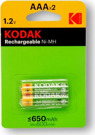 Kodak Rechargeable Battery AAA Ni-MH 650mAh 1.2V 2pcs