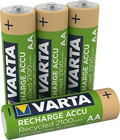 Varta Recharge Accu Recycled Baterii Reîncărcabile AA Ni-MH 2100mAh 1.2V 4buc