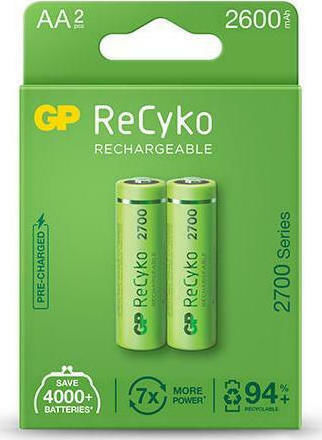 GP Batteries ReCykο Επαναφορτιζόμενες Μπαταρίες AA Ni-MH 2600mAh 1.2V 2τμχ