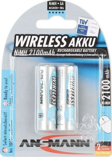 Ansmann Wiederaufladbare Batterien AA Ni-MH 2100mAh 1.2V 2Stück