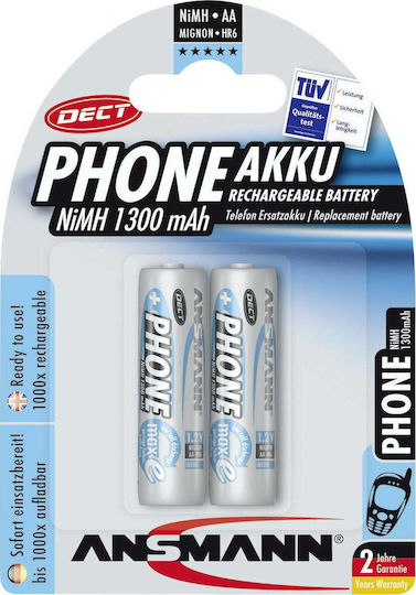 Ansmann Phone Επαναφορτιζόμενες Μπαταρίες AA Ni-MH 1300mAh 1.2V 2τμχ