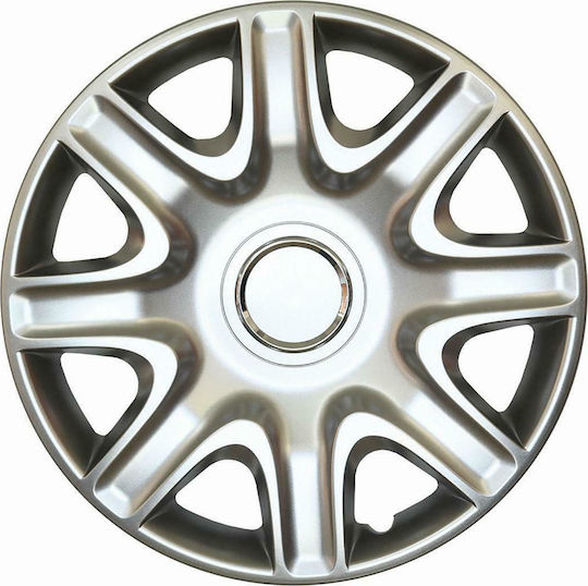 Croatia Cover Σετ Τάσια Αυτοκινήτου Peugeot 207/307 4τμχ 15" Ασημί