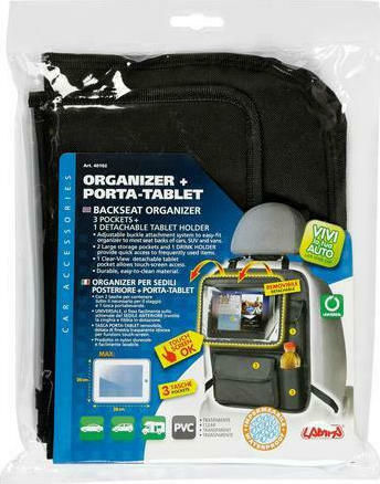 Lampa Car Back Seat Organizer με Διάφανη Θήκη Στήριξης για Tablet & 3 Τσέπες