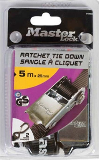 Master Lock Curea 500x2.5cm cu curele de bagaje auto pentru încărcături de până la 400 kg Gri 1buc