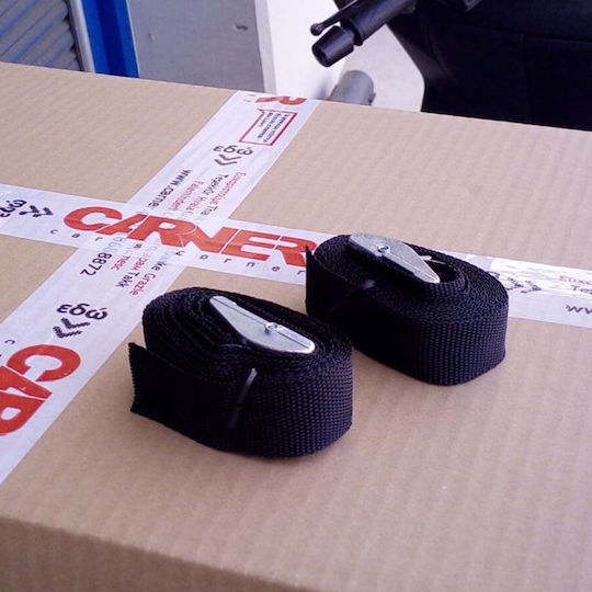 Auto Gs Car Luggage Strap 250x2.5cm & Hooks Black 2 Pieces