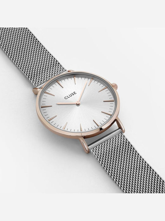 Cluse La Bohème Mesh Дамски Часовник 38мм Кварцов със Сребрист Метална Верижка
