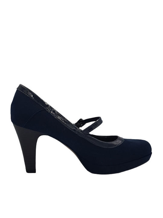 S.Oliver Suede Blue Heels with Strap