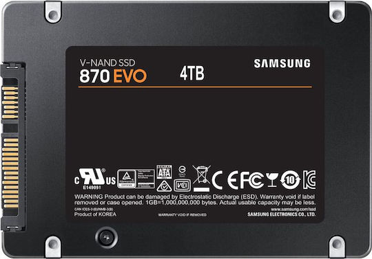Samsung 870 Evo SSD 4TB Тип 2.5'' със Свързване SATA III MZ-77E4T0B/EU