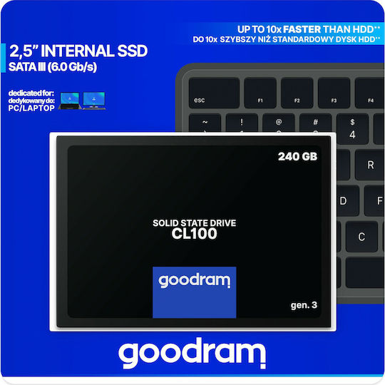 GoodRAM CL100 Gen 3 SSD 240GB 2.5'' Type With SATA III Connection