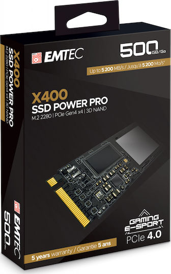 Emtec X400 Power Pro SSD 500GB τύπου M.2 με σύνδεση PCI Express 4.0 ECSSD500GX400