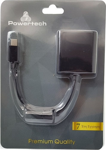Powertech Μετατροπέας mini DisplayPort male σε DVI-I female 1τμχ PTH-012