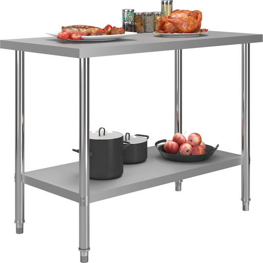vidaXL Steel Workbench L120xD60xH85cm