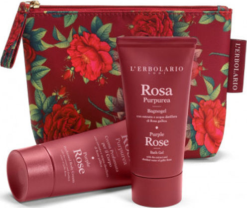 L' Erbolario Purple Rose Skin Care Set for Moisturizing & Body Cleaning
