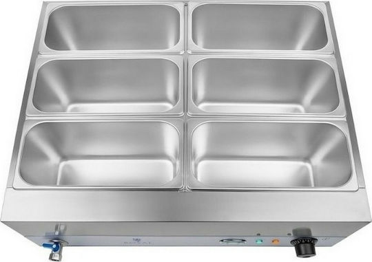 Royal Catering Bain Marie Comercial Electric 2kW cu Capacitate GN2/1 RCBM-6W-2000