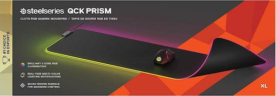 SteelSeries Qck Prism Cloth Gaming Mouse Pad XXL (900mm) with RGB Lighting Black 63826