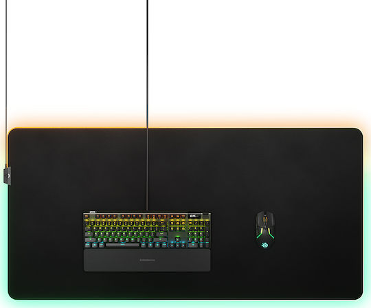 SteelSeries QCK Prism Cloth Gaming Mouse Pad XXL (1220mm) με RGB Φωτισμό Μαύρο 63511