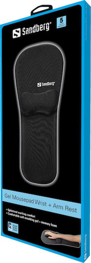 Sandberg Gel Wrist + Arm Rest Mauspad Groß 520mm mit Handgelenkstütze Schwarz