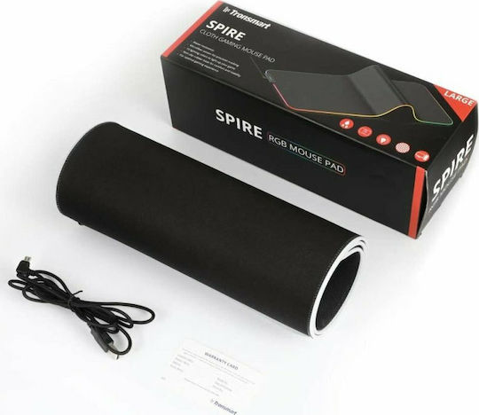 Tronsmart Spire Cloth Gaming Mouse Pad Medium (315mm) με RGB Φωτισμό μέσω USB Μαύρο 349360