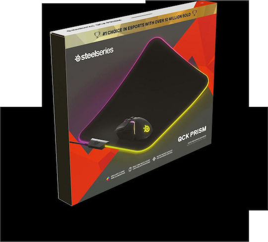 SteelSeries Qck Prism Cloth Gaming Mouse Pad Medium 320mm with RGB Lighting via USB Black 63825
