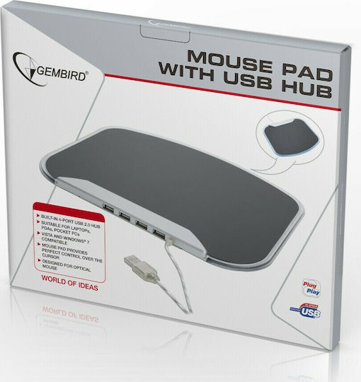Gembird USB 2.0 Hub Mauspad 270mm Schwarz UHB-MP-224