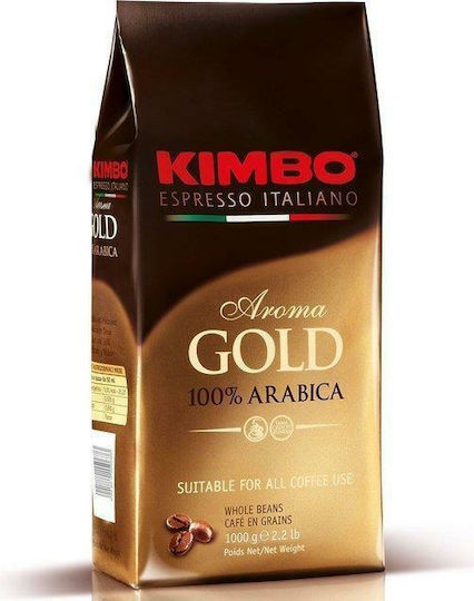 Kimbo Espresso Coffee Arabica Aroma Gold Whole Beans 1kg