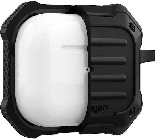Spigen Tough Armor Θήκη Σιλικόνης με Γάντζο σε Μαύρο χρώμα για Apple AirPods 3