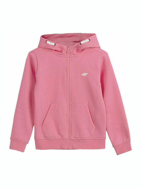 4F Girls Athleisure Hooded Sweatshirt with Zipper Pink