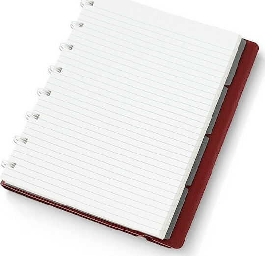 Filofax Notebook Notizbuch Spirale 56 Blätter A5 Geregelt mit Gummiband Rot