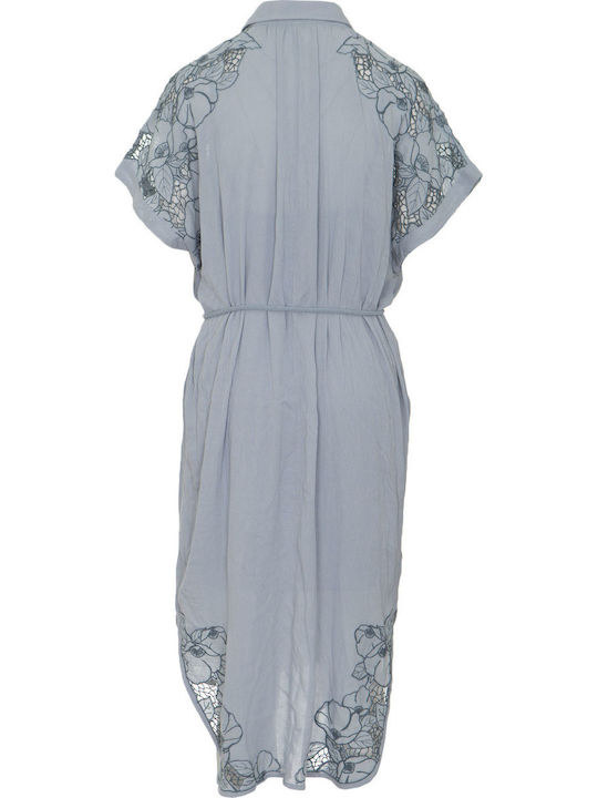 OB805532 Summer Midi Shirt Dress Dress Light Blue
