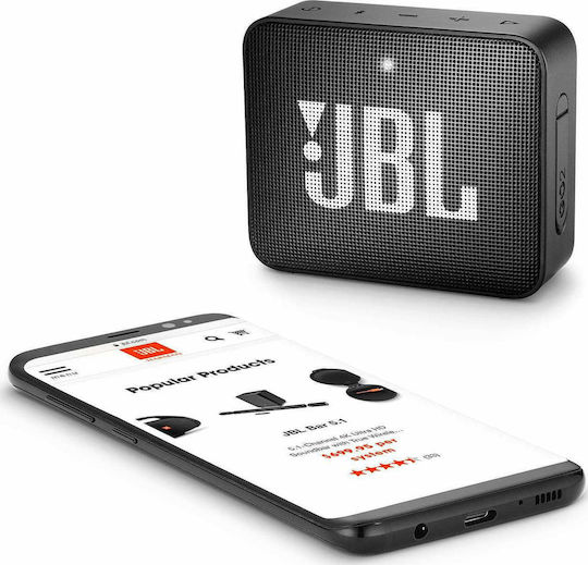JBL Go 2 JBLGO2BLKAM Waterproof Bluetooth Speaker 3W with Battery Life up to 5 hours Midnight Black