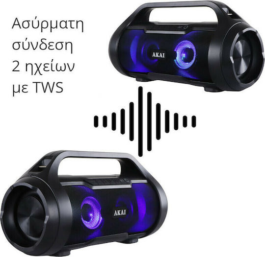 Akai Proffesional ABTS-50 Ηχείο Bluetooth 30W με Ραδιόφωνο και Διάρκεια Μπαταρίας έως 7 ώρες Μαύρο