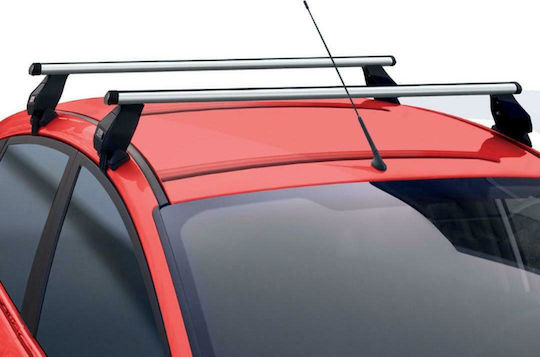 Menabo Roof Bars Aluminum 130cm. for Cars with Factory Bars (with Roof Rack Legs) Silver